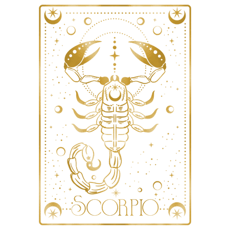 The Scorpion as the Scorpio Zodiac sign depicted as a tarot card.