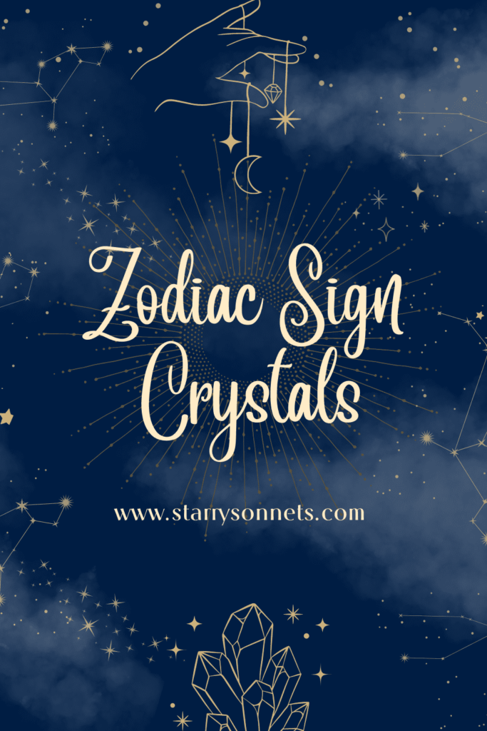 Pinterest image for zodiac sign crystals